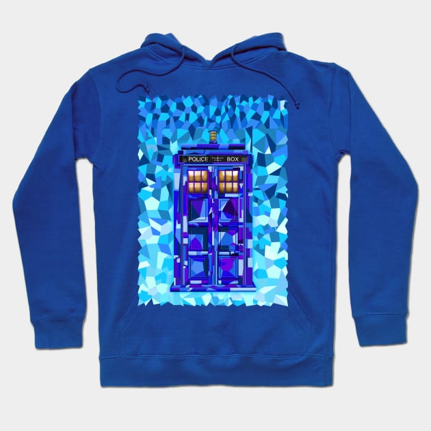 British Blue phone box cubic art Hoodie by Dezigner007